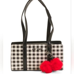 🖤🔹️Betsey Johnson 🔹️Stylish Black/ White  Gingham Checkered Women's Bag